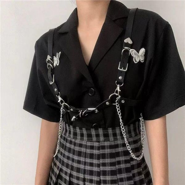 women gothic adjustable leather waist belt chain for punk hip-hop heart buckle with female belts, Black;brown
women gothic adjustable leather waist belt chain for punk hip-hop heart buckle with female belts, Black;brown