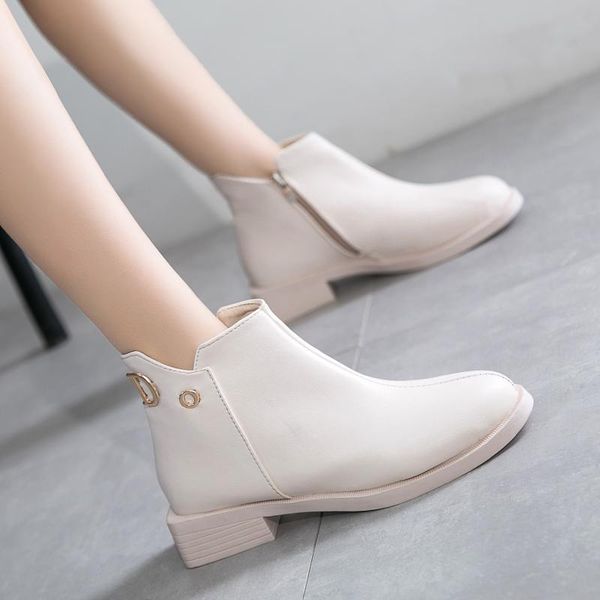 boots solid black leather metal decoration zipper ankle for women shoes woman platform square low heels
boots solid black leather metal decoration zipper ankle for women shoes woman platform square low heels
