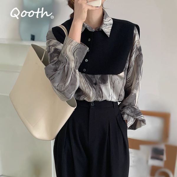 qooth blouse with shawl two pieces set woman shirt all-match elegant fashion ol printed blouse qt513 210518, White
qooth blouse with shawl two pieces set woman shirt all-match elegant fashion ol printed blouse qt513 210518, White