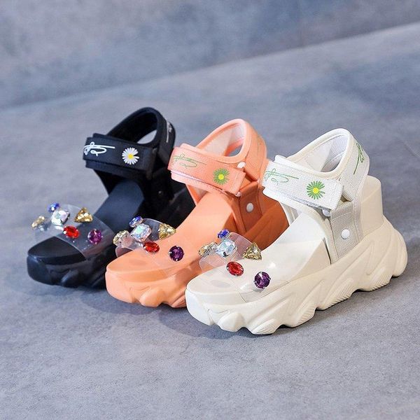 rhinestone solid color sandals women student thick-soled 10cm trifle sports slope heel roman woman trend, Black
rhinestone solid color sandals women student thick-soled 10cm trifle sports slope heel roman woman trend, Black