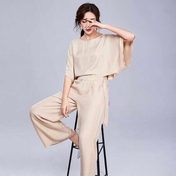 two piece dress women 2 pieces sets office ladies casual loose silk + wide leg pants suits elegant women's set leisure costume clothin, White
two piece dress women 2 pieces sets office ladies casual loose silk + wide leg pants suits elegant women's set leisure costume clothin, White
