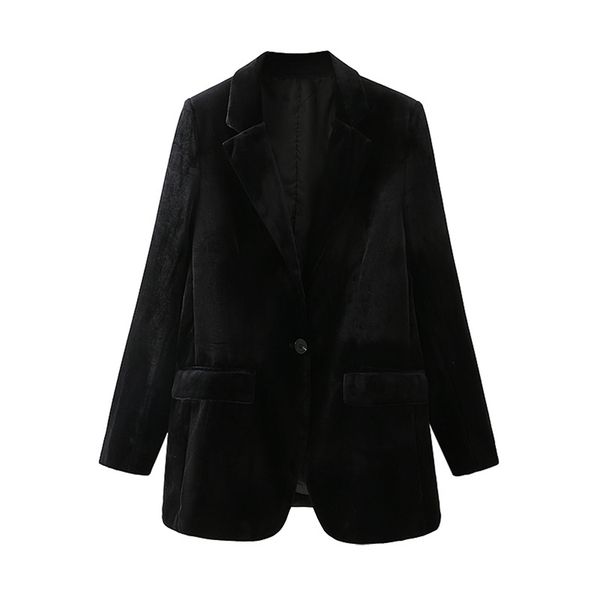 causal women black velvet slim jacket fashion ladies single button blazers streetwear female chic pocket coats 210527, White;black
causal women black velvet slim jacket fashion ladies single button blazers streetwear female chic pocket coats 210527, White;black