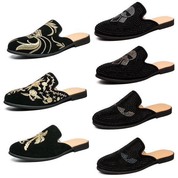 luxury designer mens slippers rhinestones embroidered loafers genuine leather flats mules casual shoes slipper black slip-on shoes slides
luxury designer mens slippers rhinestones embroidered loafers genuine leather flats mules casual shoes slipper black slip-on shoes slides