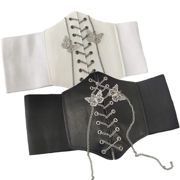 belts women super wide belt, metal butterfly chain elastic corset girdle fashion pu leather high waist belt dress accessories, Black;brown
belts women super wide belt, metal butterfly chain elastic corset girdle fashion pu leather high waist belt dress accessories, Black;brown