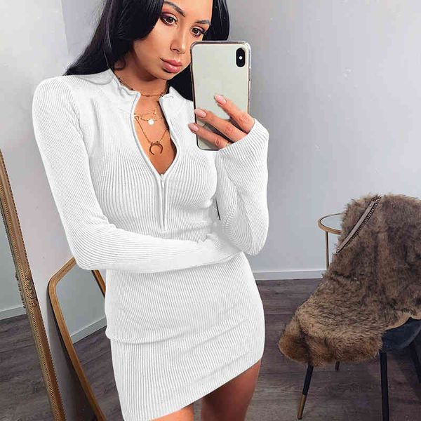 women rib knit bodycon dress spring fashion zipper o-neck long sleeve black mini dress female party club white dresses vestidos 210414, Black;gray
women rib knit bodycon dress spring fashion zipper o-neck long sleeve black mini dress female party club white dresses vestidos 210414, Black;gray
