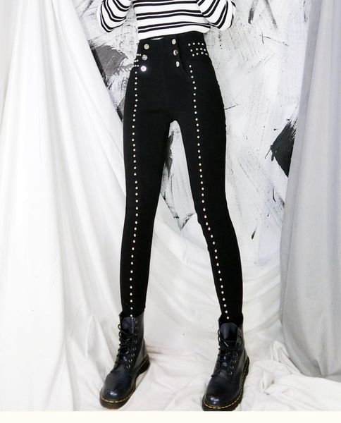 autumn winter fashion gothic womens capris black up skinny trousers rivet patchwork women punk thickening button fly pencil rock pants, Black;white
autumn winter fashion gothic womens capris black up skinny trousers rivet patchwork women punk thickening button fly pencil rock pants, Black;white
