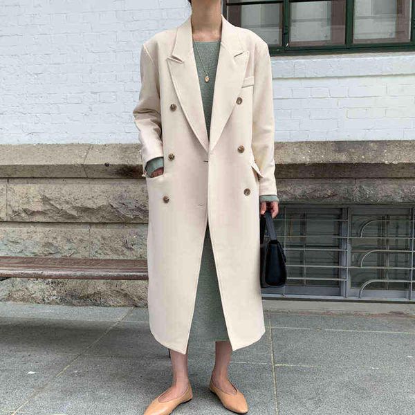 korean chic apricot long coat woman winter autumn elegant loose trench coat for women double breasted streetwear jacket 211118, Black
korean chic apricot long coat woman winter autumn elegant loose trench coat for women double breasted streetwear jacket 211118, Black