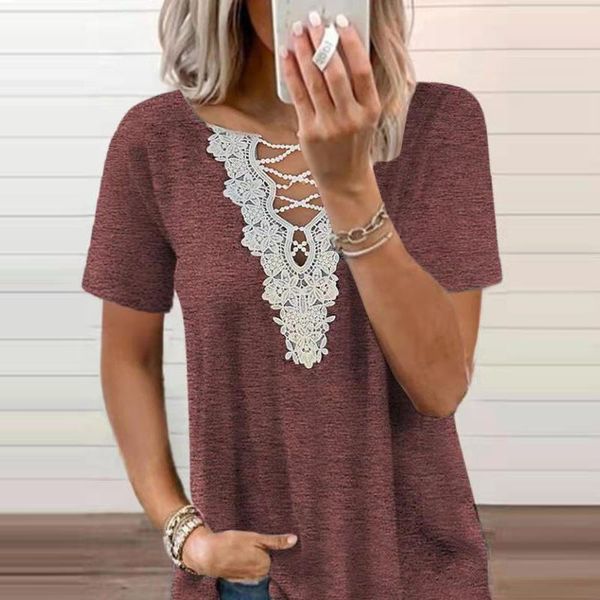 women's blouses & shirts 2021 v-neck elegant lace patcheork women blouse summer fashion casual short sleeve pullover loose streetwe, White
women's blouses & shirts 2021 v-neck elegant lace patcheork women blouse summer fashion casual short sleeve pullover loose streetwe, White