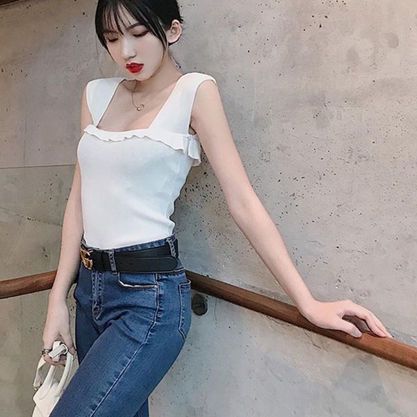lady fashion women summer vest sleeveless camisole resilience tight waist women's strapless soild color tanks & camis, White
lady fashion women summer vest sleeveless camisole resilience tight waist women's strapless soild color tanks & camis, White