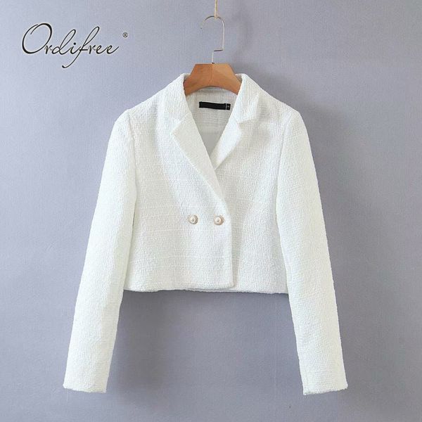 autumn winter women short blazer casual outwear vintage black white suit jacket coats 210415, White;black
autumn winter women short blazer casual outwear vintage black white suit jacket coats 210415, White;black