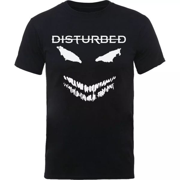 disturbed scary face official t-shirt men unisex, White;black 
disturbed scary face official t-shirt men unisex, White;black