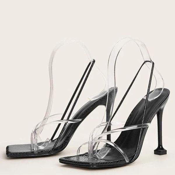 sandals women's clip-toe high-heel shoes square toe transparent narrow band female2021 style fashion summer party shoe, Black
sandals women's clip-toe high-heel shoes square toe transparent narrow band female2021 style fashion summer party shoe, Black