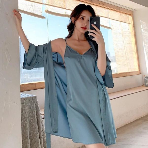 women's backless nightgown&bathrobe gray twinset robe set women loose casual mini sleepwear summer bridal wedding kimono bath gown1 mq3, Black;red
women's backless nightgown&bathrobe gray twinset robe set women loose casual mini sleepwear summer bridal wedding kimono bath gown1 mq3, Black;red
