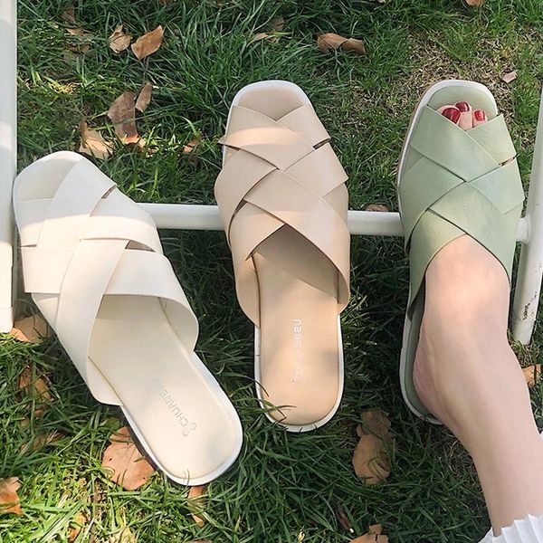 slippers concise cross band peep toe pu women flip flops outside beach shoes woman hollow out antiskid flat slides femme 2021, Black
slippers concise cross band peep toe pu women flip flops outside beach shoes woman hollow out antiskid flat slides femme 2021, Black