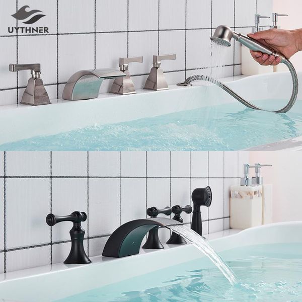 uythner bathtub faucet mixer basin tap wide spout waterfall tub bathroom and cold water with hand shower sets
uythner bathtub faucet mixer basin tap wide spout waterfall tub bathroom and cold water with hand shower sets