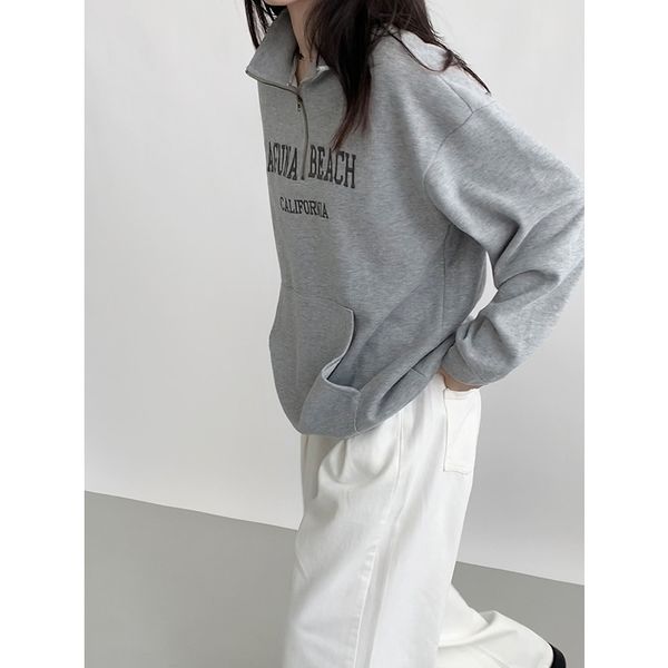 loopin korea autumn english embroidered sweater stand collar zipper bf style loose long sleeve jacket women, Black
loopin korea autumn english embroidered sweater stand collar zipper bf style loose long sleeve jacket women, Black