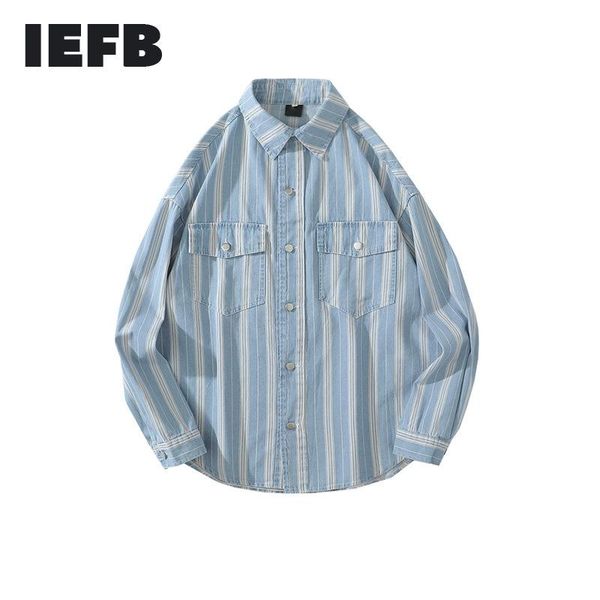 men's spring high street vertical stripe long sleeve shirt 2021 fashion casual light blue denim thin blouse male 9y5440 shirts, White;black
men's spring high street vertical stripe long sleeve shirt 2021 fashion casual light blue denim thin blouse male 9y5440 shirts, White;black