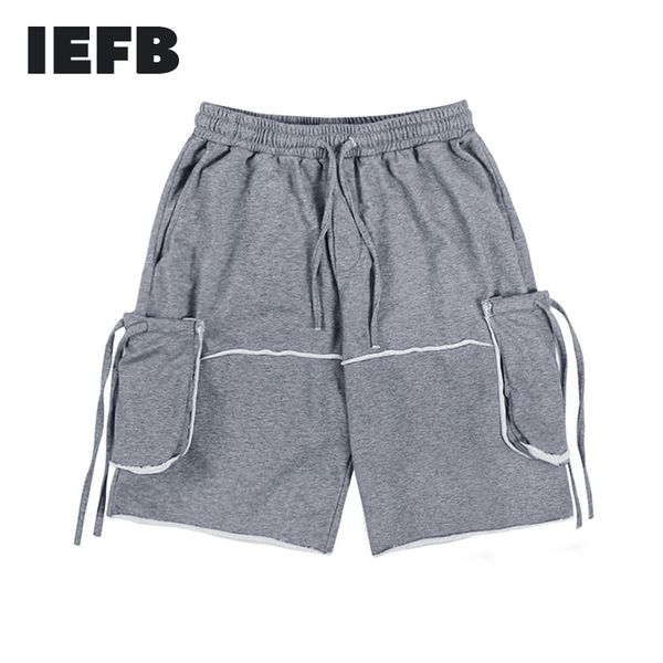 iefb solid color multi pocket cut burrs stitching casual sports shorts men's simple streetwear fashion loose black grey shorts 210524, White;black 
iefb solid color multi pocket cut burrs stitching casual sports shorts men's simple streetwear fashion loose black grey shorts 210524, White;black