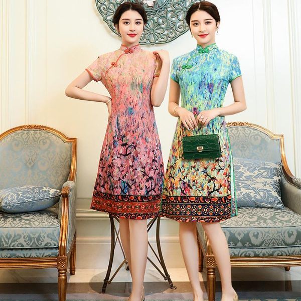 ethnic clothing cheongsam, silk double long skirt, chinese traditional women's classic modern cheongsam, Red
ethnic clothing cheongsam, silk double long skirt, chinese traditional women's classic modern cheongsam, Red