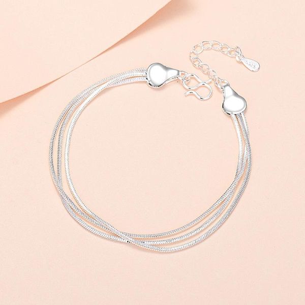 link, chain fashion silver color three-layer snake bracelet for women charm wedding engagement party jewelry, Black
link, chain fashion silver color three-layer snake bracelet for women charm wedding engagement party jewelry, Black
