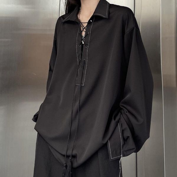 men's casual shirts autumn black shirt fashion pullover men streetwear korean loose long-sleeved mens dress -xl, White;black
men's casual shirts autumn black shirt fashion pullover men streetwear korean loose long-sleeved mens dress -xl, White;black