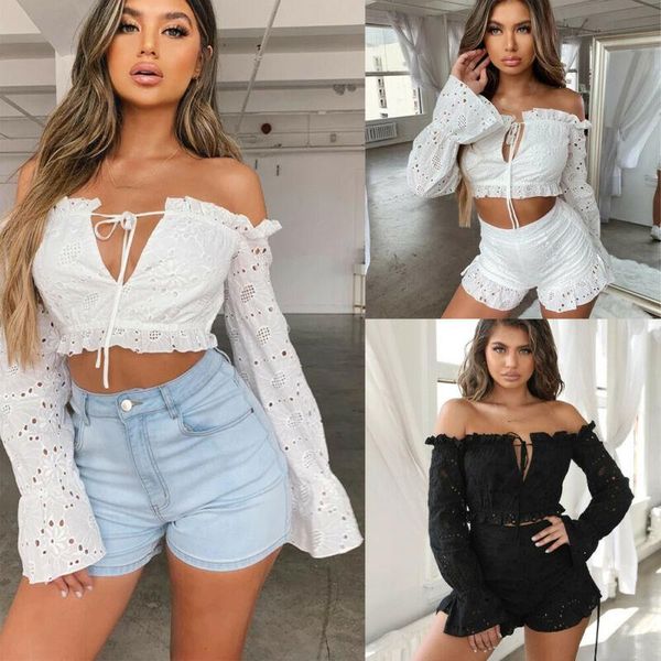 women's t-shirt women summer v neck short boho long sleeve t shirt pullover strappy ladies casual beach loose lace tee crop plus s, White
women's t-shirt women summer v neck short boho long sleeve t shirt pullover strappy ladies casual beach loose lace tee crop plus s, White