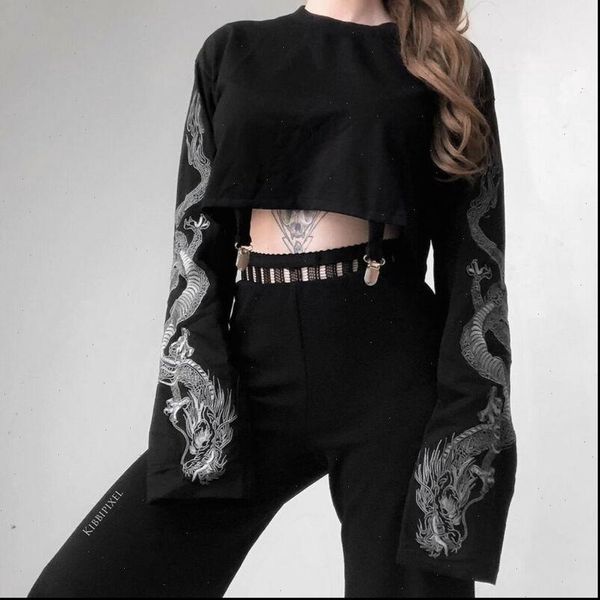 gothic women shirts womens shirt dragon print long sleeve o neck fashion ladies loose jumper pullovers crop autumn clothes, White
gothic women shirts womens shirt dragon print long sleeve o neck fashion ladies loose jumper pullovers crop autumn clothes, White