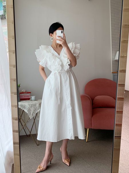 casual dresses summer women vintage loose high waist slim was thin elegant single-breasted v-neck maxi dress s945, Black;gray
casual dresses summer women vintage loose high waist slim was thin elegant single-breasted v-neck maxi dress s945, Black;gray