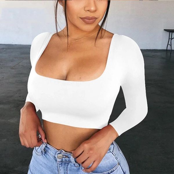 women's t-shirt lange mouwen vrouwen zwart shirt witte vierkante hals casual tee dames clothes streetwear vintage tshirt, White
women's t-shirt lange mouwen vrouwen zwart shirt witte vierkante hals casual tee dames clothes streetwear vintage tshirt, White