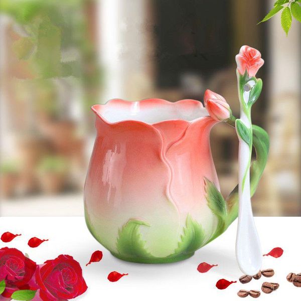 mugs 3d rose color enamel porcelain cup drinkware flower coffee cups creative ceramic with spoon milk tea sets
mugs 3d rose color enamel porcelain cup drinkware flower coffee cups creative ceramic with spoon milk tea sets