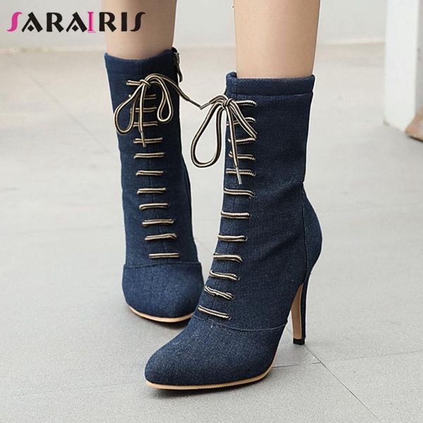 boots sarairis plus size 33-50 female 2021 autumn denim ankle women pointed toe thin high heels zip shoelace shoes woman, Black
boots sarairis plus size 33-50 female 2021 autumn denim ankle women pointed toe thin high heels zip shoelace shoes woman, Black