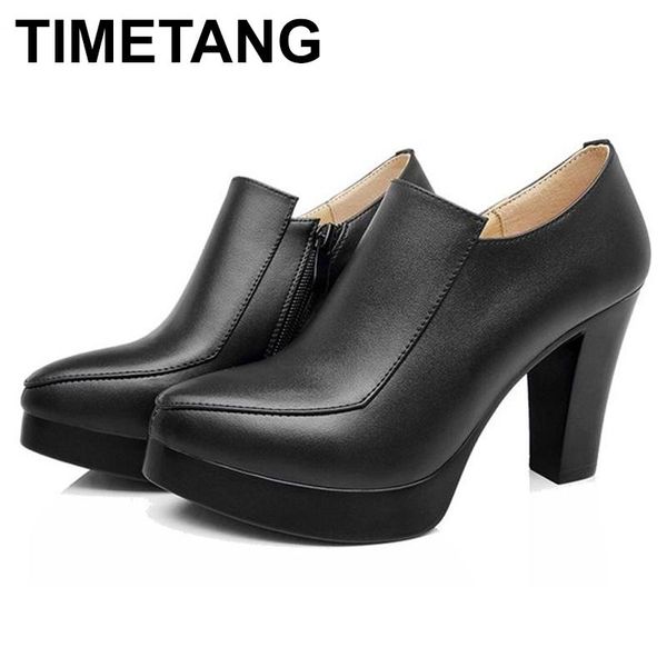 spring autumn women's shoes thick high heels fashion women genuine leather first layer of cowhide platform pumps dress, Black
spring autumn women's shoes thick high heels fashion women genuine leather first layer of cowhide platform pumps dress, Black