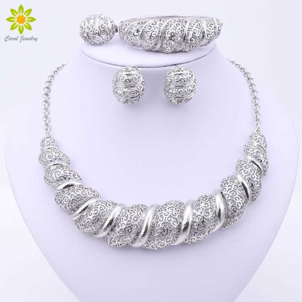 fashion vintage jewelry sets african beads pendent statement silver plated necklace earrings set women wedding party accessories h1022
fashion vintage jewelry sets african beads pendent statement silver plated necklace earrings set women wedding party accessories h1022