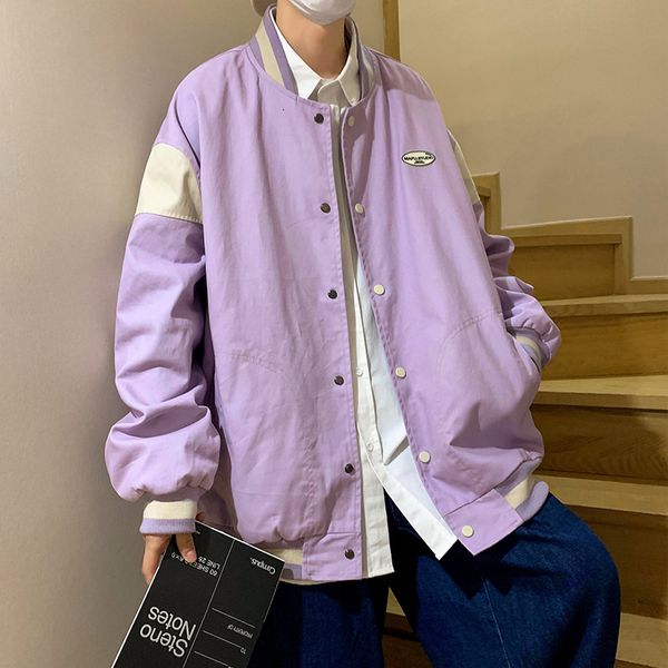 men's jackets jaqueta de beisebol masculina casual outono retalhos jaquetas preto/azul/roxo/damasco moda casacos outerwear casaco, Black;brown
men's jackets jaqueta de beisebol masculina casual outono retalhos jaquetas preto/azul/roxo/damasco moda casacos outerwear casaco, Black;brown