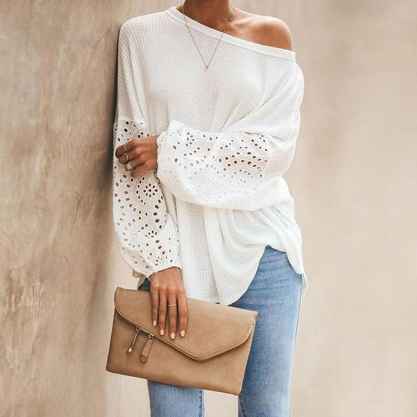 women's blouses & shirts 2022 autumn fashion chiffon shirt lace floral patchwork blouse hollow o-neck women elegant casual plus size 3, White
women's blouses & shirts 2022 autumn fashion chiffon shirt lace floral patchwork blouse hollow o-neck women elegant casual plus size 3, White