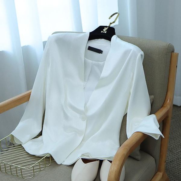 women's suits & blazers clothing suit autumn triacetic acid small coat satin collarless, White;black
women's suits & blazers clothing suit autumn triacetic acid small coat satin collarless, White;black