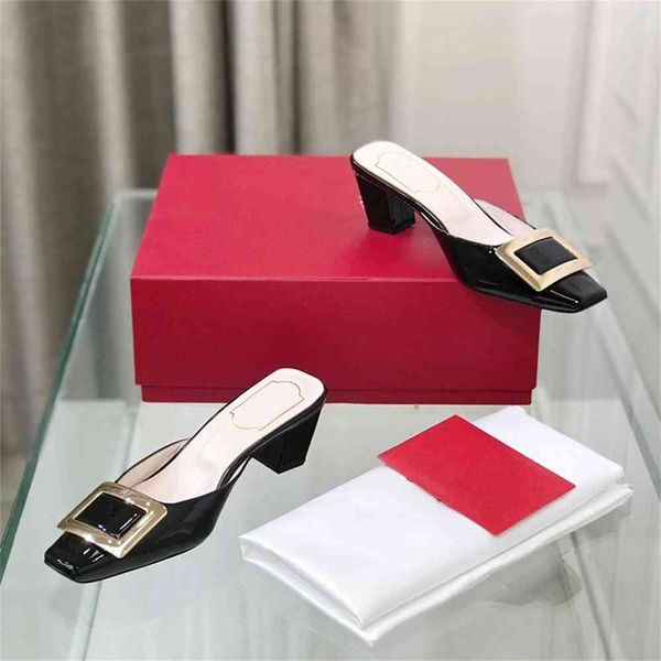 80% off outlet store metal square button half slippers women's shallow mouth single shoes patent leather thick heeled shoes covered coo, Black
80% off outlet store metal square button half slippers women's shallow mouth single shoes patent leather thick heeled shoes covered coo, Black