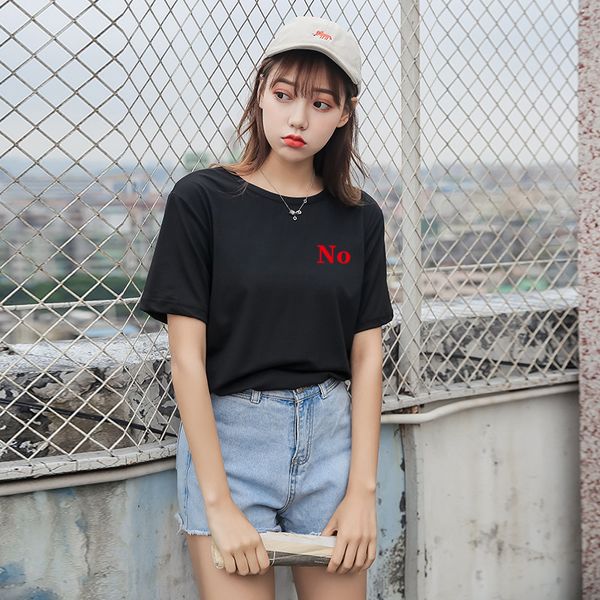women's t-shirt summer students bottom shirt short sleeve blouse women loose letter simple style no t-shirt nh30, White
women's t-shirt summer students bottom shirt short sleeve blouse women loose letter simple style no t-shirt nh30, White