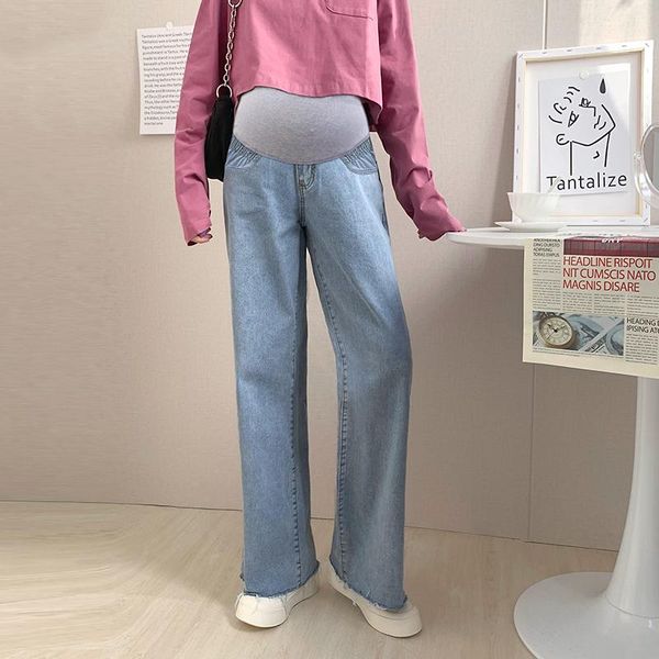 842# spring denim maternity full long jeans adjustable belly straight wide leg loose pants clothes for pregnant women pregnancy bottoms, White
842# spring denim maternity full long jeans adjustable belly straight wide leg loose pants clothes for pregnant women pregnancy bottoms, White