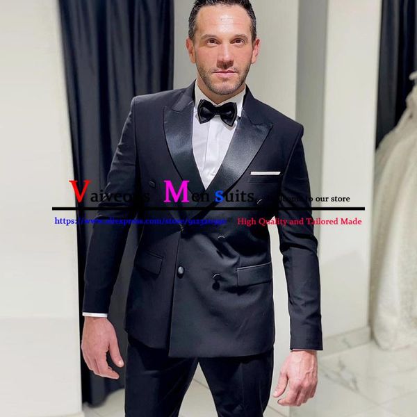 men's suits & blazers double breasted 2 pieces tailor-made wedding suit for men black peaked lapel tuxedo blazer pants party groom wear, White;black
men's suits & blazers double breasted 2 pieces tailor-made wedding suit for men black peaked lapel tuxedo blazer pants party groom wear, White;black