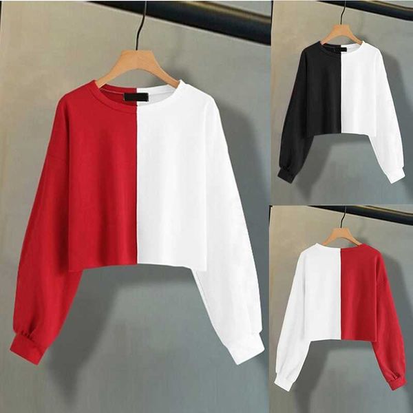women's hoodies & sweatshirts long sleeve two color splicing casual sweatshirt clothes para titan shirt clothing vintage, Black
women's hoodies & sweatshirts long sleeve two color splicing casual sweatshirt clothes para titan shirt clothing vintage, Black