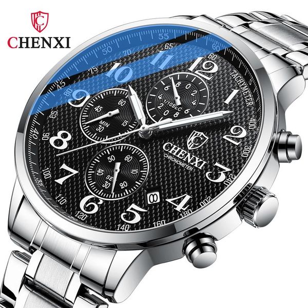 reloj hombre chenxi men's wrist watch arabic numeral analog quartz for men sports chronograph luminous hands wristwatches, Slivery;brown
reloj hombre chenxi men's wrist watch arabic numeral analog quartz for men sports chronograph luminous hands wristwatches, Slivery;brown