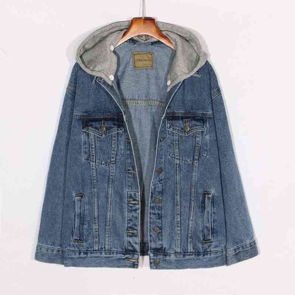 women's jackets spring autumn denim korean loose long sleeve removable hooded casual plus size jeans coat outwear 8q45, Black;brown
women's jackets spring autumn denim korean loose long sleeve removable hooded casual plus size jeans coat outwear 8q45, Black;brown