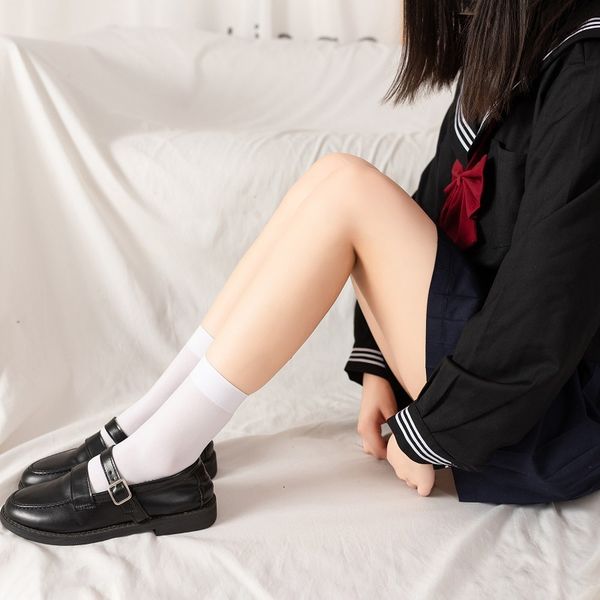socks hosiery jk children's middle spring summer thin over knee high tube leg uniform socks silk black and white stockings, Black;white
socks hosiery jk children's middle spring summer thin over knee high tube leg uniform socks silk black and white stockings, Black;white