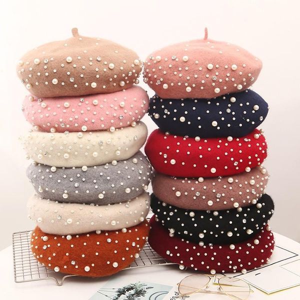 berets lady pearl beret hat for women cashmere winter retro french black red artist flat fashion yellow vintage cap, Blue;gray
berets lady pearl beret hat for women cashmere winter retro french black red artist flat fashion yellow vintage cap, Blue;gray
