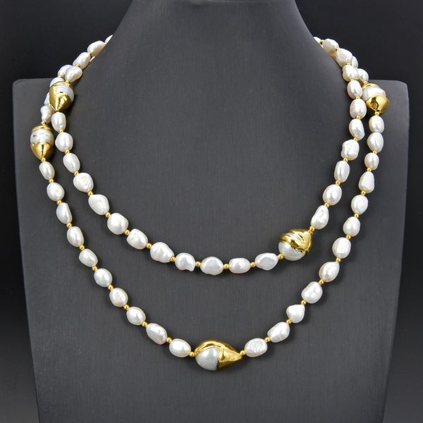 guaiguai jewelry white baroque keshi pearl 24 k gold color plated necklace real jewlery lady fashion jewellery, Silver
guaiguai jewelry white baroque keshi pearl 24 k gold color plated necklace real jewlery lady fashion jewellery, Silver