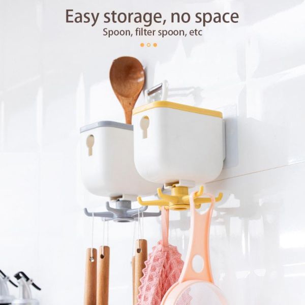 hooks & rails 360-degree storage rack toilet cartoon with box hook self-adhesive plastic rotating 6-claw kitchen holders
hooks & rails 360-degree storage rack toilet cartoon with box hook self-adhesive plastic rotating 6-claw kitchen holders