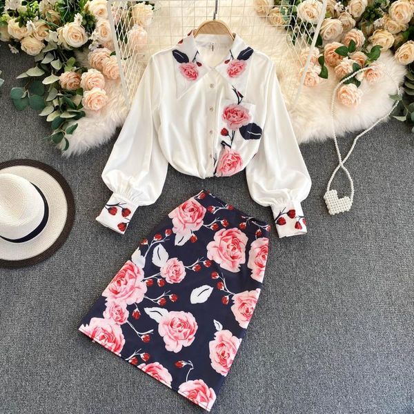 two piece dress foamlina french elegant printed shirt and skirt suits european fashion women's clothing sets spring autumn office, White
two piece dress foamlina french elegant printed shirt and skirt suits european fashion women's clothing sets spring autumn office, White