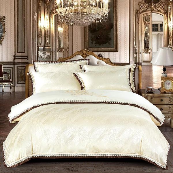 bedding sets luxury beige silk cotton set european satin jacquard duvet cover bedspread bed sheet pillowcases home textile
bedding sets luxury beige silk cotton set european satin jacquard duvet cover bedspread bed sheet pillowcases home textile