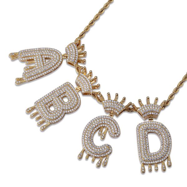 hip hop iced out necklaces pendants drip a-z initial letters name crown necklace gold silver men women fashion cz cubic zircon jewelry gifts
hip hop iced out necklaces pendants drip a-z initial letters name crown necklace gold silver men women fashion cz cubic zircon jewelry gifts